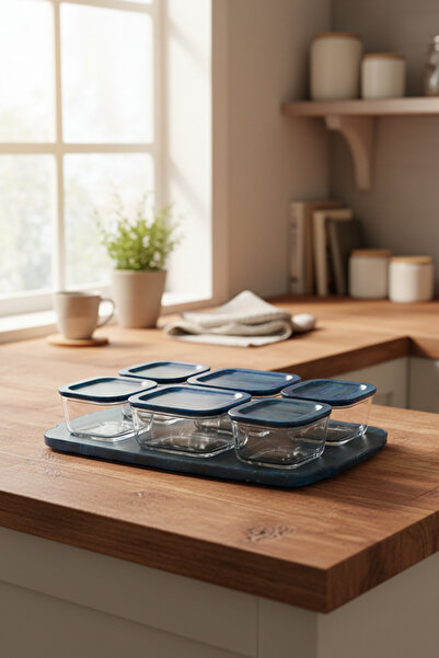 Bambum Enzo 13 Piece Glass Breakfast Set Blue