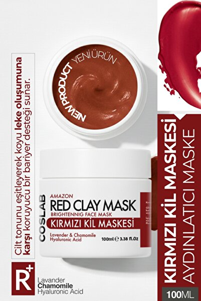 COSLAB Amazon Kırmızı Kil Maskesi – Gözenek Arındırıcı, Nemlendirici, Sebum D...