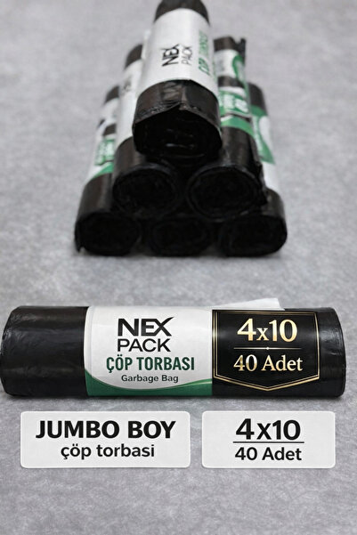 NEX PACK Endüstriyel Jumbo Boy Çöp Torbası – Kalın 300GR – 80x110 Büyük Boy Ç...