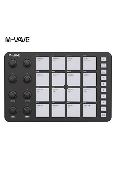 Choice SMC-PAD أسود M-VAVE SMC-PAD، وحدة تحكم MIDI بـ 16 وسادة، واجهة USB-C، ...