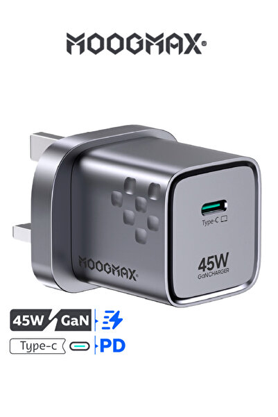MOOGMAX راس شاحن تايب سي سريع بقوة 45 واط. فيش شاحن جداري قوي بتقنية GEN لمقا...