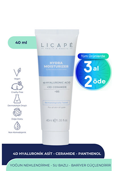Licape Yoğun Nemlendirici Aydınlatıcı 4D Hyaluronik Asit Su Bazlı Moisturizer...