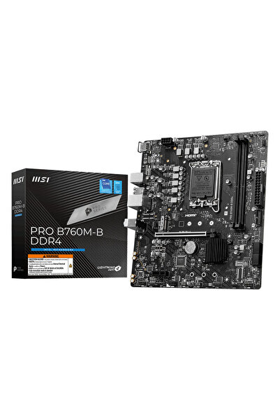 MSI PRO B760M-B DDR4 Intel B760 Soket 1700 DDR4 4800MHz mATX Gaming (Oyuncu) ...