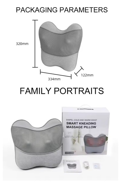 Generic Smart Kneading Massage Pillow Wireless Electric Neck Back Waist Massa...