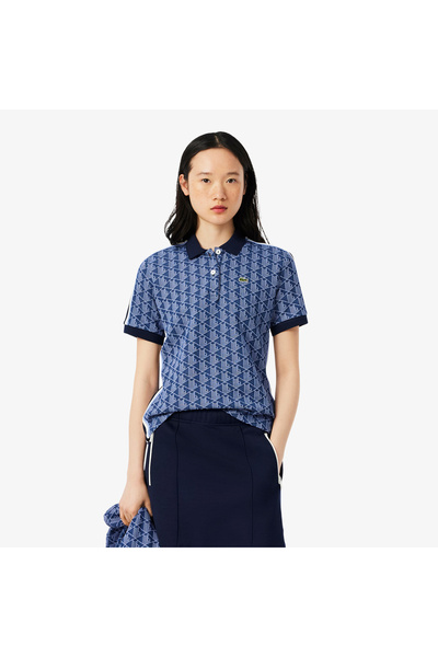 Lacoste Slim Fit Monogram Jacquard Polo Shirt - DF3364-00-AIT