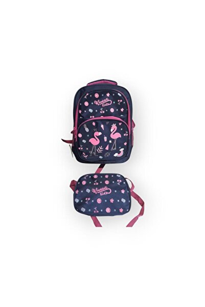 ÖZKARA حقيبة مدرسية بيضاوية الشكل من واديل كيدز بتصميم طائر الفلامنجو مع هدية...