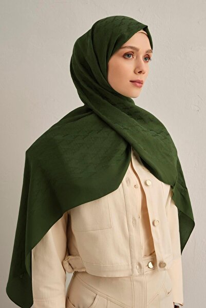 Armine Pamora Shawl - Monogram Patterned 3 - Emerald 49