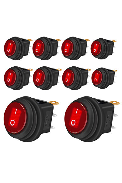 Choice 8 قطع مفتاح تشغيل/إيقاف أحمر KCD1 ثلاثي الأطراف ثنائي الوضع 20 أمبير 1...