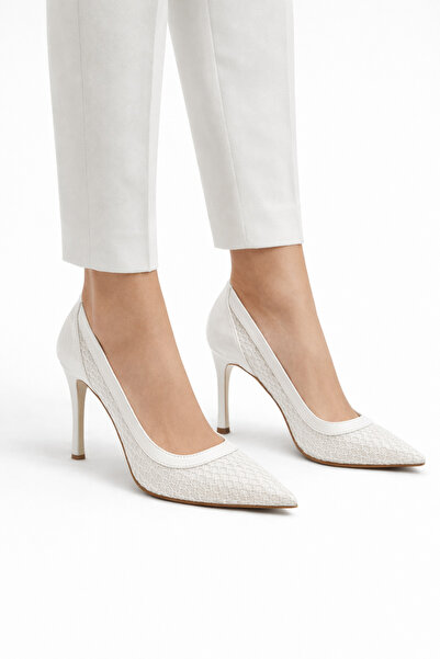 Ömer Ediz Shoes Γυναικεία παπούτσια με λεπτό τακούνι με διχτυωτό λεπτομέρεια,...