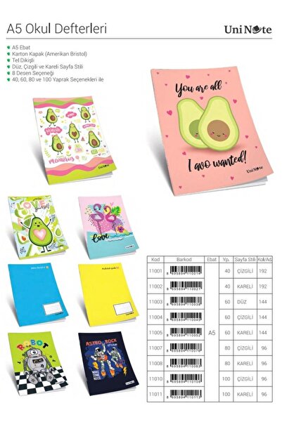 ÇINAR DEFTER دفتر ملاحظات مسطر بغلاف كرتوني A5، 40 ورقة، عبوة من 12 قطعة