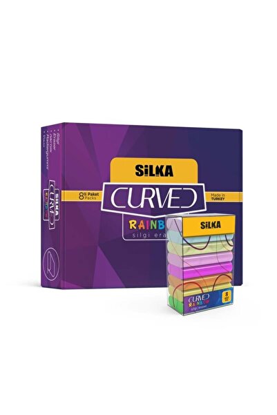 Silka Silgi Sg.51 Curved Rainbow 8-Pack Neon Pastel 30-Pack Stand