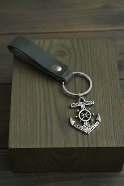 AB Takı حلقة مفاتيح من الجلد على شكل مرساة بحار إسكندنافي، حلقة مفاتيح من الج...