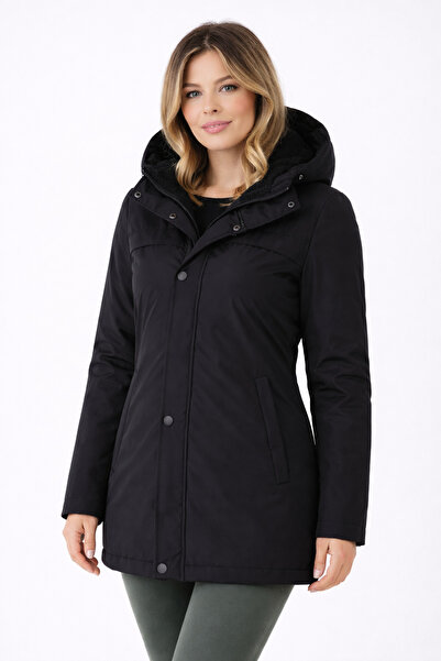 Royalside Palton și haină și parka de iarnă pentru femei, negru, cu fleece în...