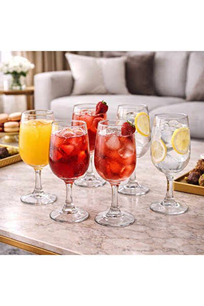 Elegant Elegant 6-piece glass set with a base for drinks and juices – sophist...