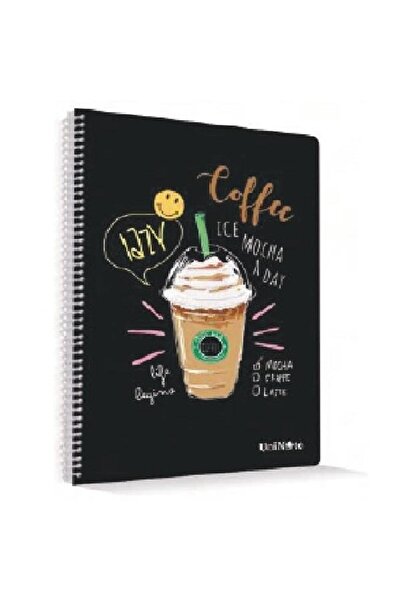 ÇINAR DEFTER دفتر ملاحظات A4 بغلاف بلاستيكي بتصميم حلزوني مخطط، 60 ورقة