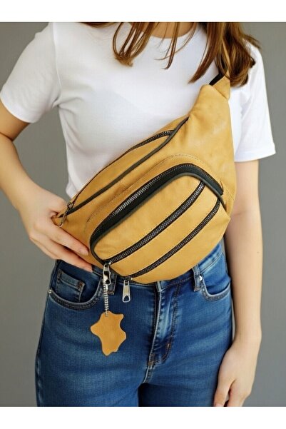 Mocikon Hakiki Deri El Yapımı 180cm Ayarlanabilir Saplı Unisex Freebag Bel Ve...