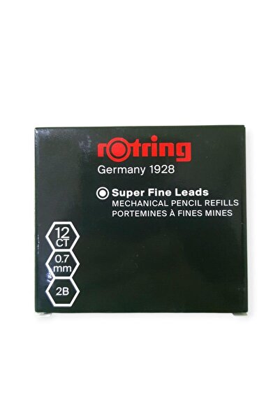 Rotring 0.7 mm 2B Super Polymer Pencil Lead 12-Pack
