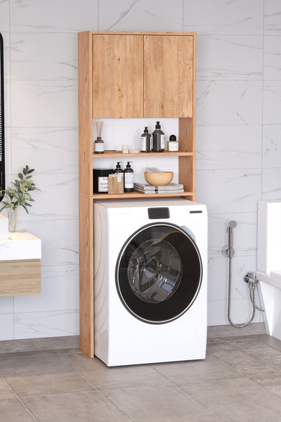 AWOX Plato Çamaşır Makinesi Dolabı 4 Raflı 2 Kapaklı Çamaşır Makinesi Dolabı ...