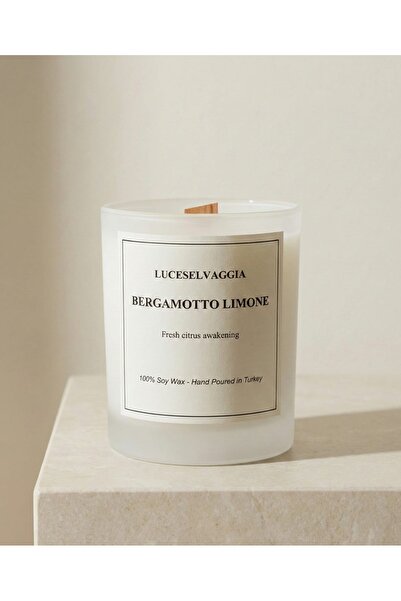LUCESELVAGGIA Bergamotto Limone Doğal Soya Mumu | El Dökümü | Ahşap Fitil