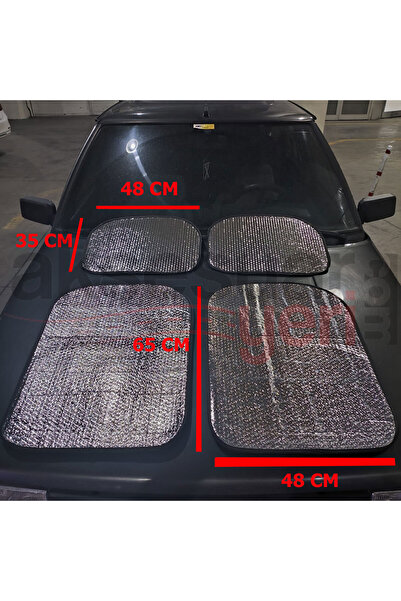 carlone Metalize Güneşlik Dekor Paspas Araç İçi Güneşlik Paspas Seti