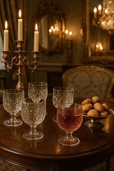 Blinkmax طقم أكواب عصير زجاجية بقاعدة مكونة من 6 قطع