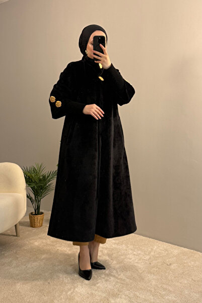 MODARTE Hakim Yaka Kol Ribanalı Düğmeli Kaban