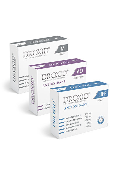 DROXİD Kombinasyon 5 - LIFE + AO + M Antioksidan Takviye Seti 90 Tablet