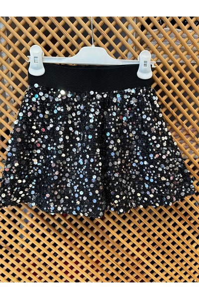 PD KIDS 4955 ÇOCUK İÇİ PAMUK PENYE TAYTLI PUL PAYETLİ ETEK