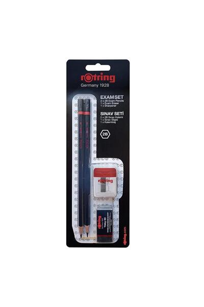 Rotring Exam Set 2B Exam Pencil 2-Pack + Eraser + Pencil Sharpener