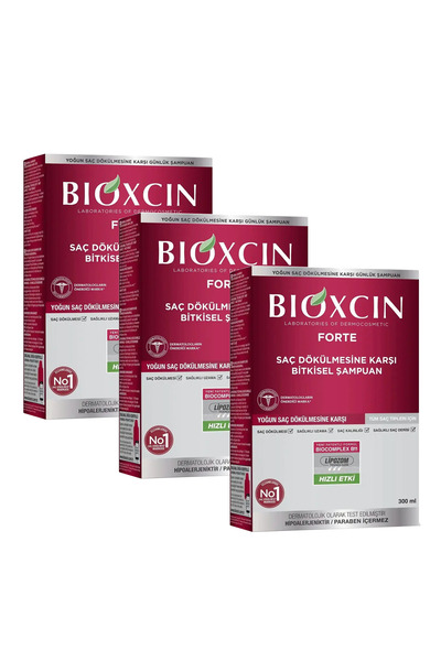 Bioxcin Forte Anti-Hair Loss Shampoo 3x300 ML, for All Hair Types