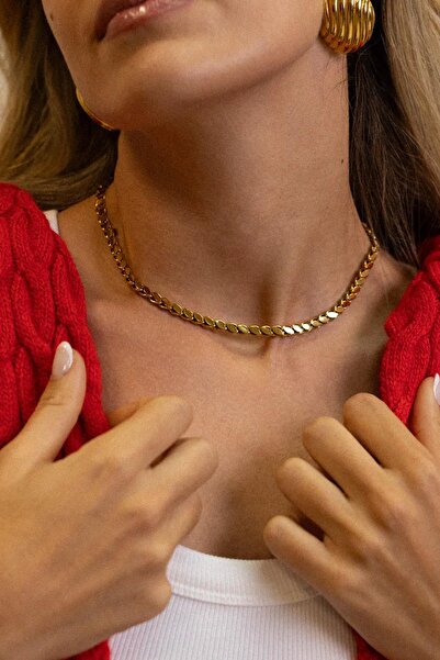 New Obsessions Paslanmaz Çelik Arpa Zincir Köstek Kolye