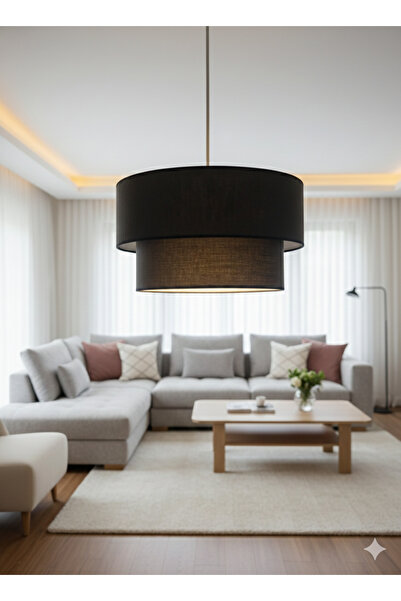 Emg DesiGn Kumaş Başlık 2 Katlı Pasta Avize Yatak Odası Çocuk Odası