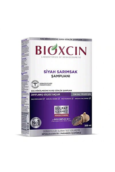 Bioxcin Black Garlic Shampoo Against Hair Loss and Thinning 300 ML, for Weake...