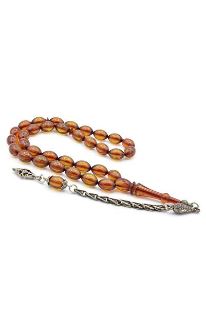 Murty99 Sistem placat cu argint Beyzi Cut Green Crimping Amber Tasbih