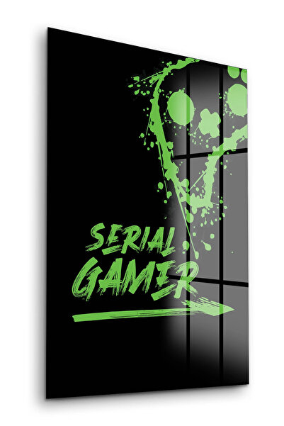 Decovetro Tablou de sticlă verde Serial Gamer scris pe el