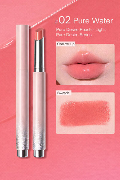 Gege Bear Şeftali Ton Ruj 02 NUMARA – Cam Parlak Görünüm | Doğal, Fresh ve Ba...