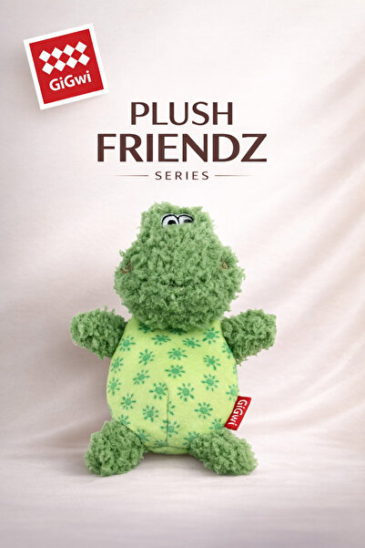 Gigwi Plush Friendz Sesli Kurbağa Peluş Köpek Oyuncağı - Küçük Irk - Yedek Se...