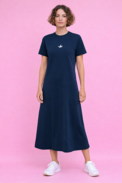 HAKKE Enjeksiyon Baskılı Modal Kısa Kollu ELBİSE