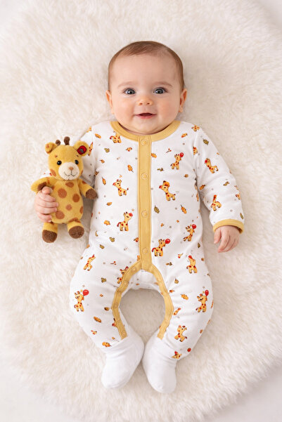 luay رومبير مطبوع بأكمام كاملة من القطن بنسبة 100%، بدلة قطعة واحدة للبنات وا...