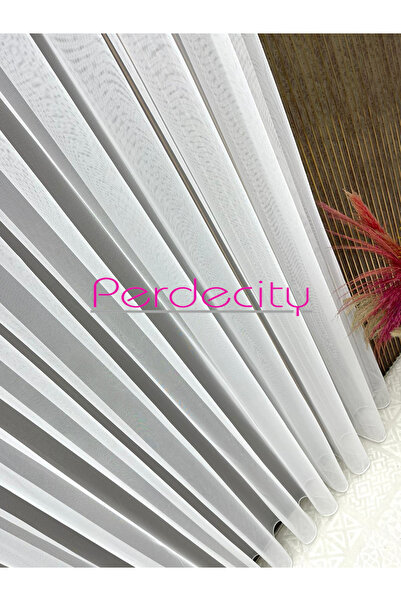 PERDECITY Grek Tül Perde Petek Zemin Ütü Sevmez Tüm Odalara Uygun Seyrek Pile 1/2. 30x28 ölçü numune kumaştır