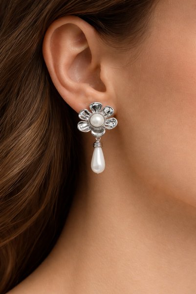 AUBRA Calypso Bloom Xuping Women's Steel Dangle Earrings Non Tarnish Anti Allergic Silver Color