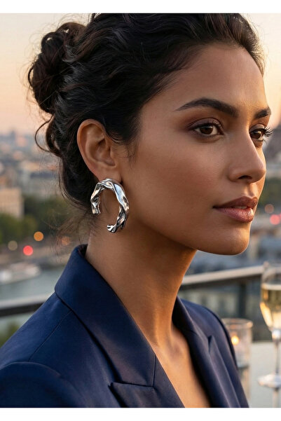 Duke Nickle Silver Color Earrings Rdpk5167