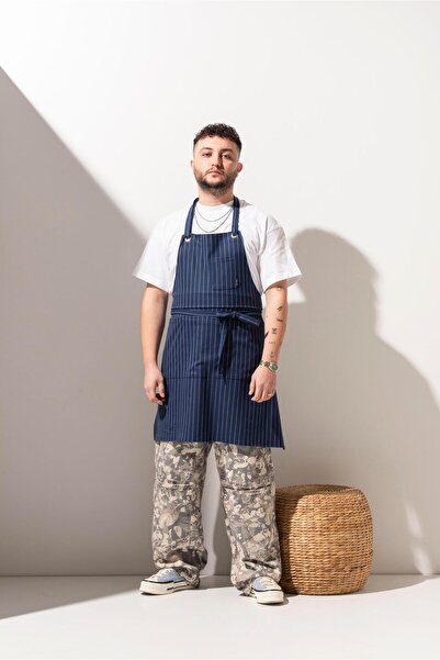 APP-RON K-114 Premium Axel - Lacivert Çizgili Boydan Önlük