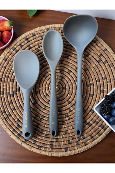 elfnur 3 Adet Sert Uçlu Isıya Dayanıklı Yanmaz Yapışmaz Silikon Yemek Servis ...