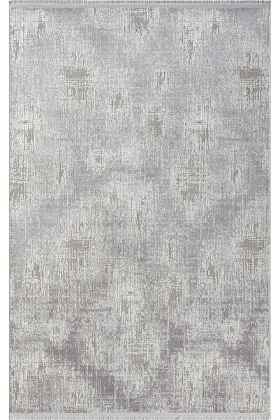 Karmen Halı Lotus 8557 Açık Gri Halı Gri Detaylı Modern Ince Akrilik Tozuaz S...