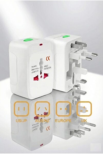 Derwell Seyahat Adaptörü Cep Telefonu Tablet Laptop Çevirici Priz Amerikan In...