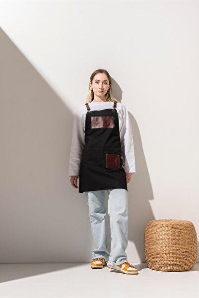 APP-RON D-163 Lee – Black Full-Length Apron