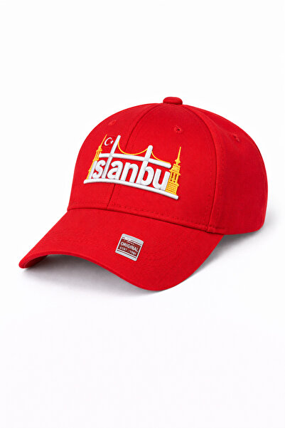 ZERAMİNE Red Istanbul Embroidered Unisex Sports Hat – Trend Model