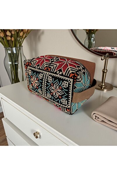 Generic Multi-Purpose Makeup & Travel Pouch with Palestinian Embroidery Pattern