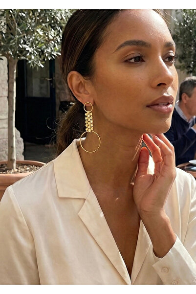 Duke Nickle أقراط دائرية صفراء للنساء Rdpk5129